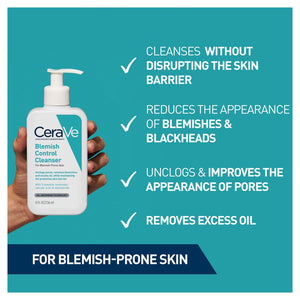 CeraVe Blemish Control Face Cleanser 473mls with 2% Salicylic Acid & Niacinamide for Blemish-Prone Skin