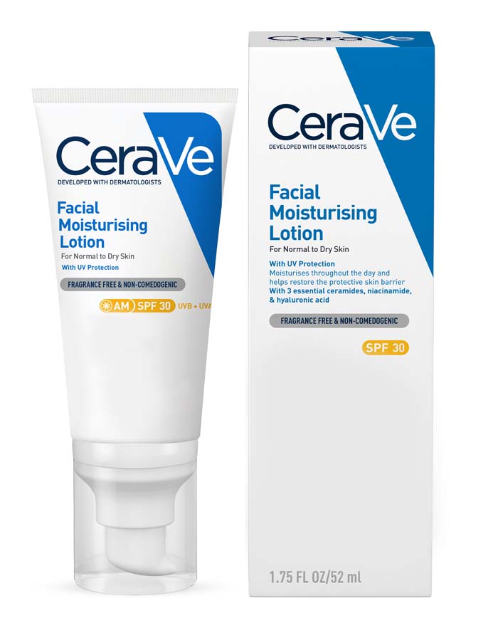 CeraVe AM Facial Moisturising Lotion SPF30 with UV Protection Sunscreen moisturizer for Normal to Dry Skin 52ml