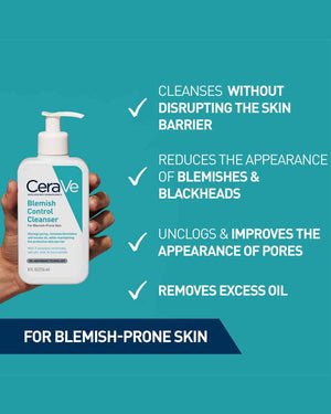 CeraVe Blemish Control Face Cleanser 236ml 2% Salicylic Acid & Niacinamide Blemish-Prone Skin