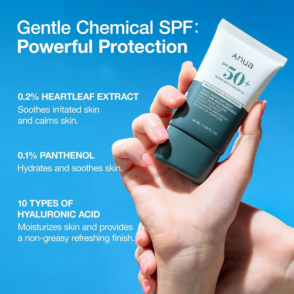 Anua Heartleaf Silky Moisture Sunscreen SPF 50 PA++++ Suncream
